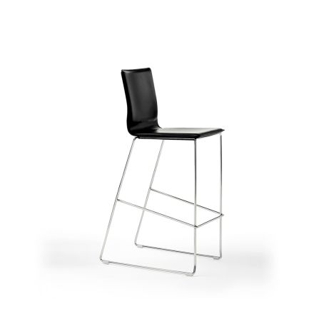 Stohovatelná designová stolička z oceli, dřeva, kůže, umělé kůže nebo kůže, 2 kusy Viadurini