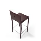 Lakovaná ocelová stolička Čalouněná v moderní kůži, 2 kusy - klec Viadurini