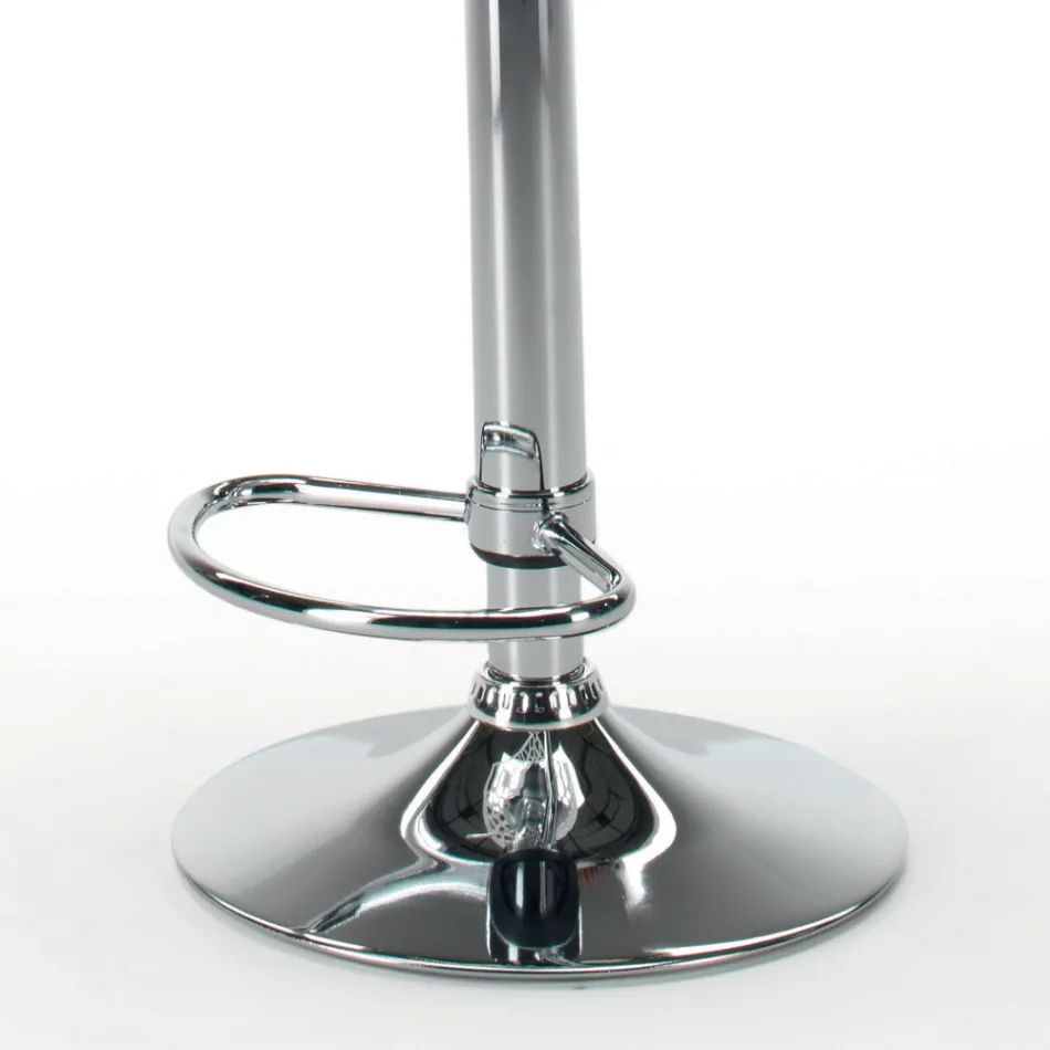 Stolička z ekokůže a oceli s plynovým zvedákem Made in Italy - Lorenza Viadurini