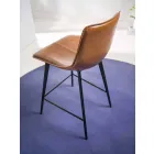 Stolička z umělé kůže H 80, základny 4 nohy - ovid Viadurini