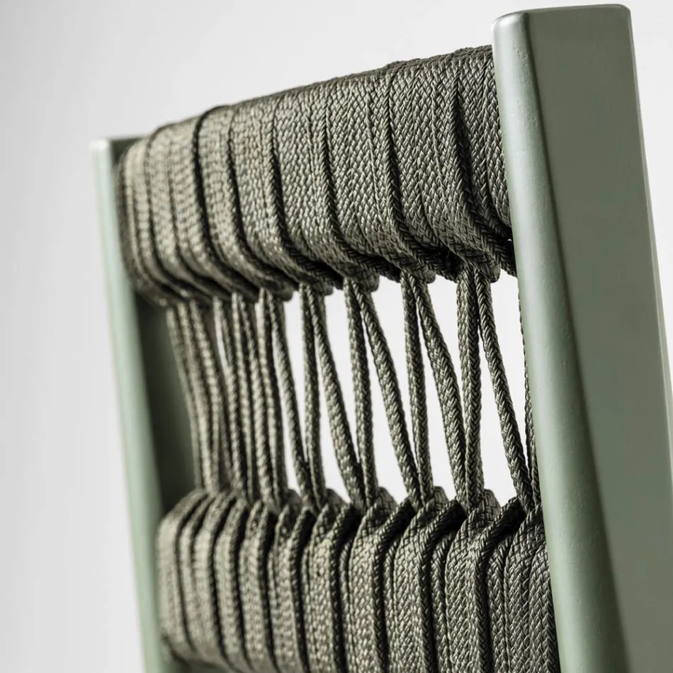 Taburet z masivního buku s barevným provazem Made in Italy - Nora Viadurini