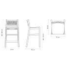 Taburet z masivního buku s barevným provazem Made in Italy - Nora Viadurini