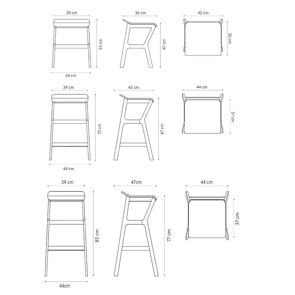 Stolička z masivního buku s látkovým sedákem Made in Italy - Regensburg Viadurini