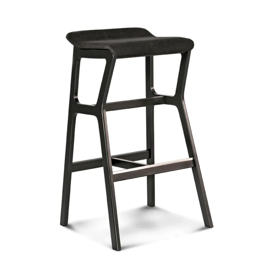 Stolička z masivního buku s látkovým sedákem Made in Italy - Regensburg Viadurini