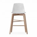 Stolička v dubovém dřevě a bíle lakovaném sedadle moderního designu - Langoustine