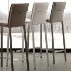 Stolička z kovu a oceli a moderní ekologická kůže vyrobená v Itálii Prato Viadurini