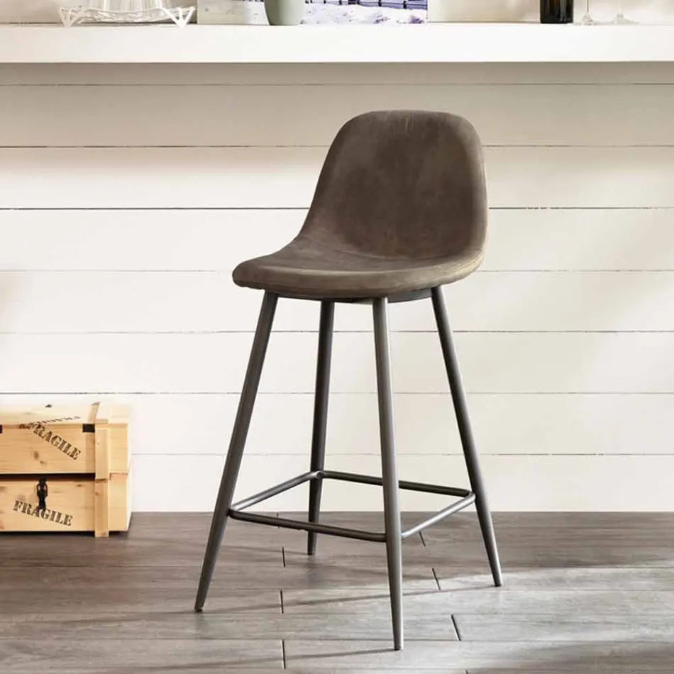 Stolička v koženém a kov moderní konstrukční Gino Viadurini