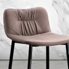 Stolička z tkaniny a kovu s efektem kůže Made in Italy - Gohan Viadurini