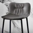 Stolička z tkaniny a kovu s efektem kůže Made in Italy - Gohan Viadurini