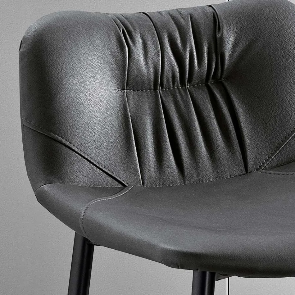 Stolička z tkaniny a kovu s efektem kůže Made in Italy - Gohan Viadurini