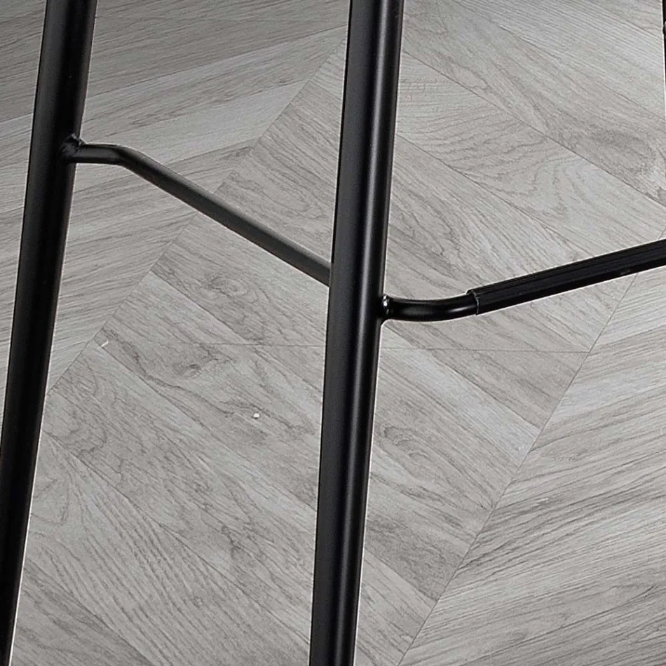 Stolička z tkaniny a kovu s efektem kůže Made in Italy - Gohan Viadurini