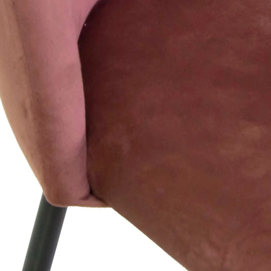 Sametová stolička s kovovým rámem v různých povrchových úpravách - Penna Viadurini