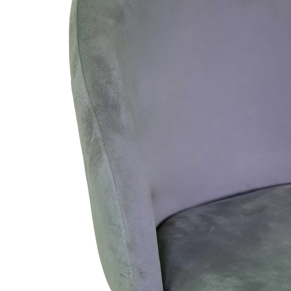 Sametová stolička s kovovým rámem v různých povrchových úpravách - Penna Viadurini