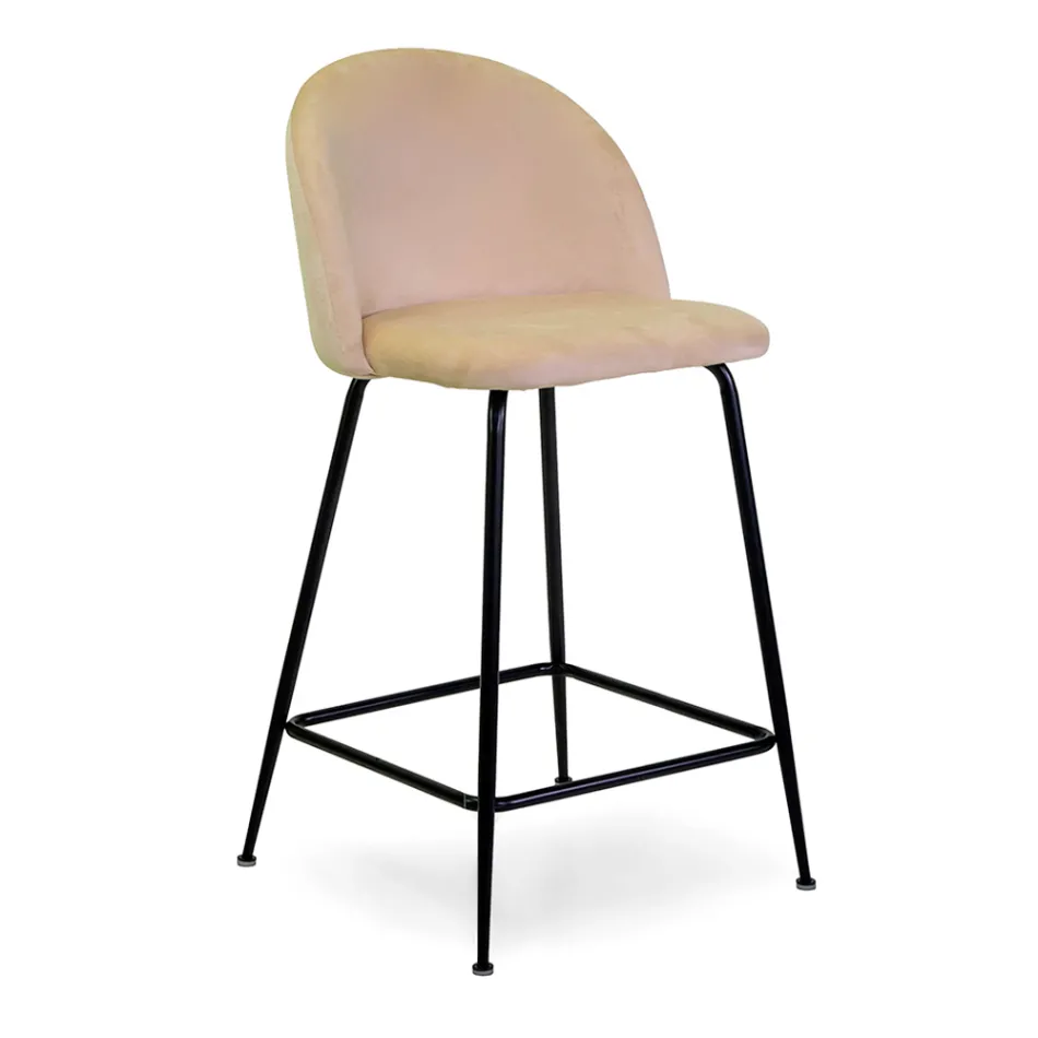 Sametová stolička s kovovým rámem v různých povrchových úpravách - Penna Viadurini