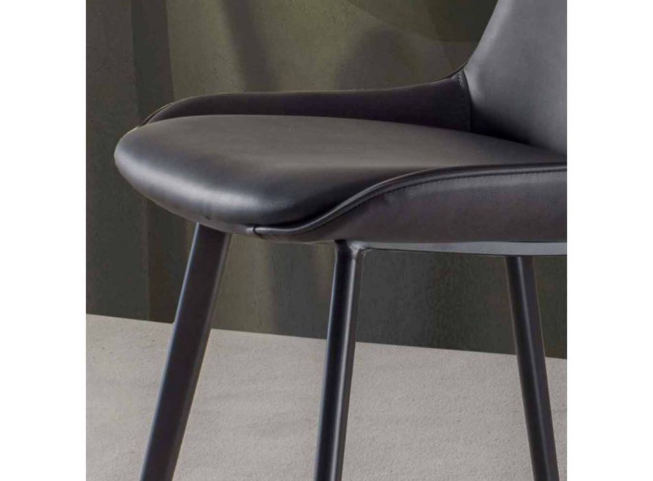 Moderní stolička H 80 cm, sedačka v Ecoleather Nabuk - Ines Viadurini