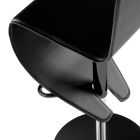 Moderní stolička v černé kůži a černé oceli Made in Italy - Raggi Viadurini