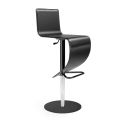 Moderní stolička v černé kůži a černé oceli Made in Italy - Raggi