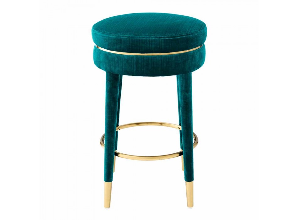 Moderní stolička potažená látkou s detaily v mosazném provedení - Belluno Viadurini