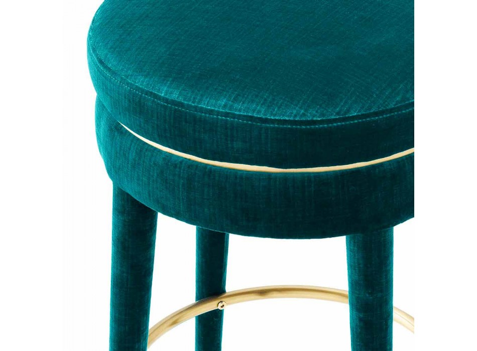 Moderní stolička potažená látkou s detaily v mosazném provedení - Belluno Viadurini