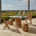 Zahradní stolička z teakového dřeva Made in Italy - Haylin Viadurini