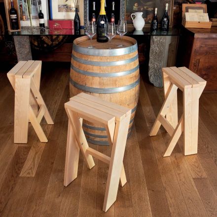 Skládací a stohovatelná stolička z masivního jasanu - Napište Viadurini