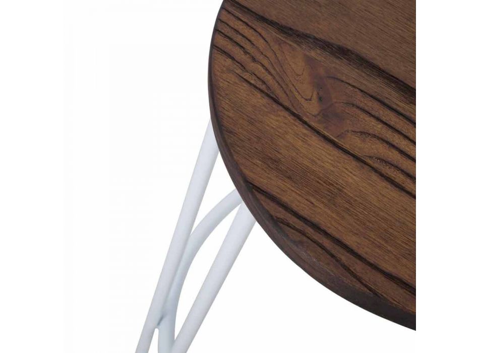 Stolička moderního designu ze dřeva a železa v průmyslovém stylu, 2 kusy - Belia Viadurini