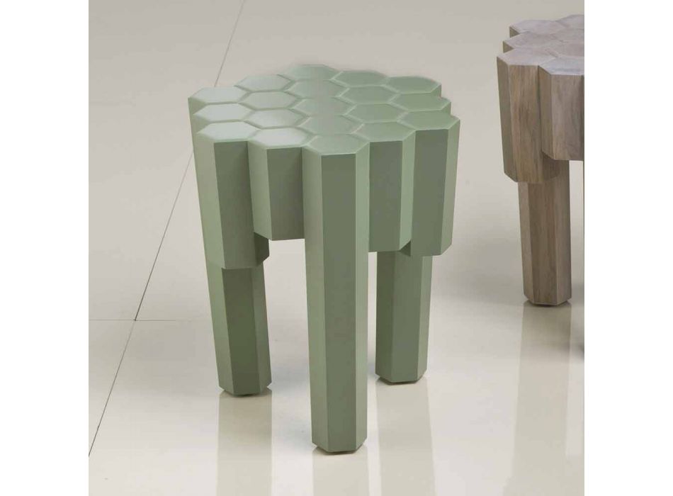 Stolička / pevný dřevěný konferenční stolek design, L38xP38 cm, Svatá Begga Viadurini