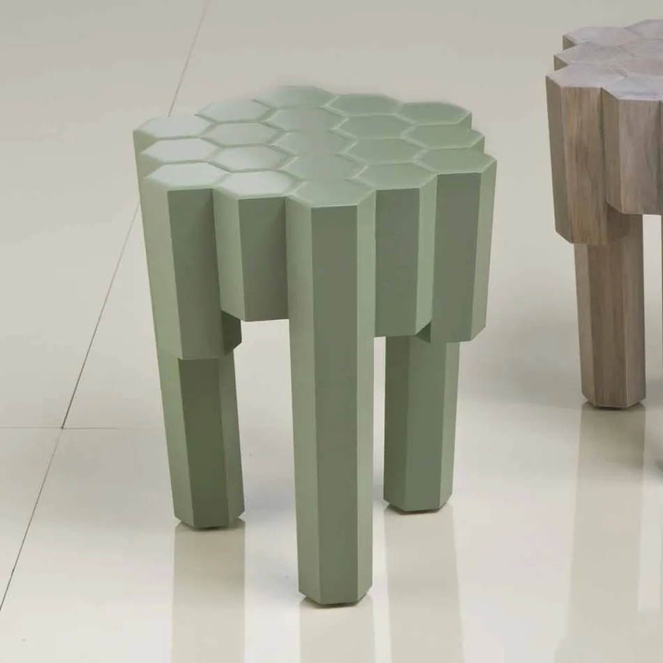 Stolička / pevný dřevěný konferenční stolek design, L38xP38 cm, Svatá Begga Viadurini