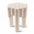 Stolička / pevný dřevěný konferenční stolek design, L38xP38 cm, Svatá Begga