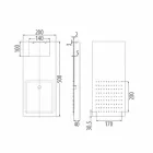 Ocelová nástěnná sprchová hlavice s dvojitým paprskem vyrobená v Itálii - Cartesio Viadurini