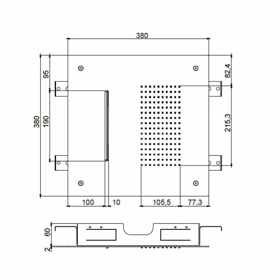 Ocelová stropní sprchová hlavice s dvojitým paprskem vyrobená v Itálii - Quinto Viadurini