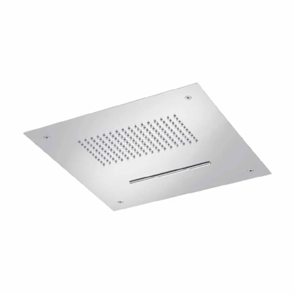 Ocelová stropní sprchová hlavice s dvojitým paprskem vyrobená v Itálii - Quinto Viadurini