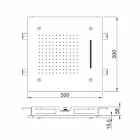 Nerezová stropní sprchová hlavice se 3 tryskami vyrobená v Itálii - Frido Viadurini