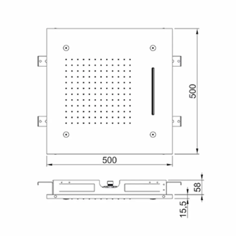 Nerezová stropní sprchová hlavice se 3 tryskami vyrobená v Itálii - Frido Viadurini