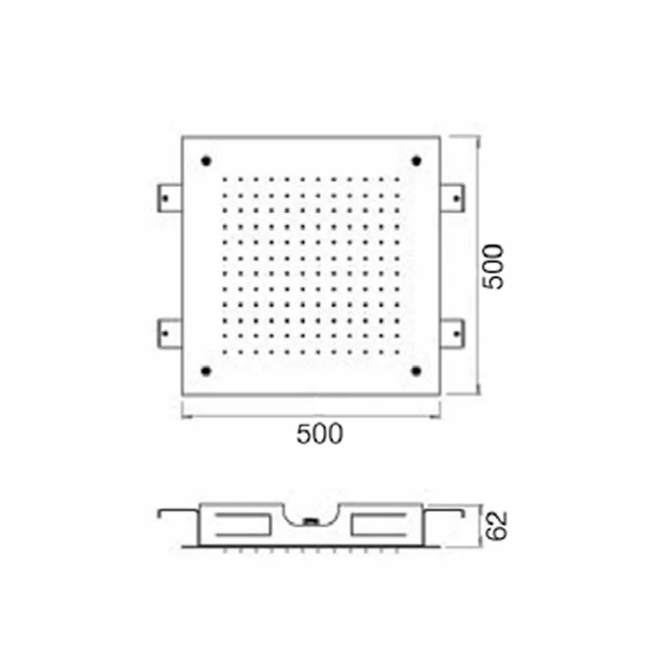 Stropní sprchová hlavice z nerezové oceli s jedním paprskem vyrobená v Itálii - Cauro Viadurini