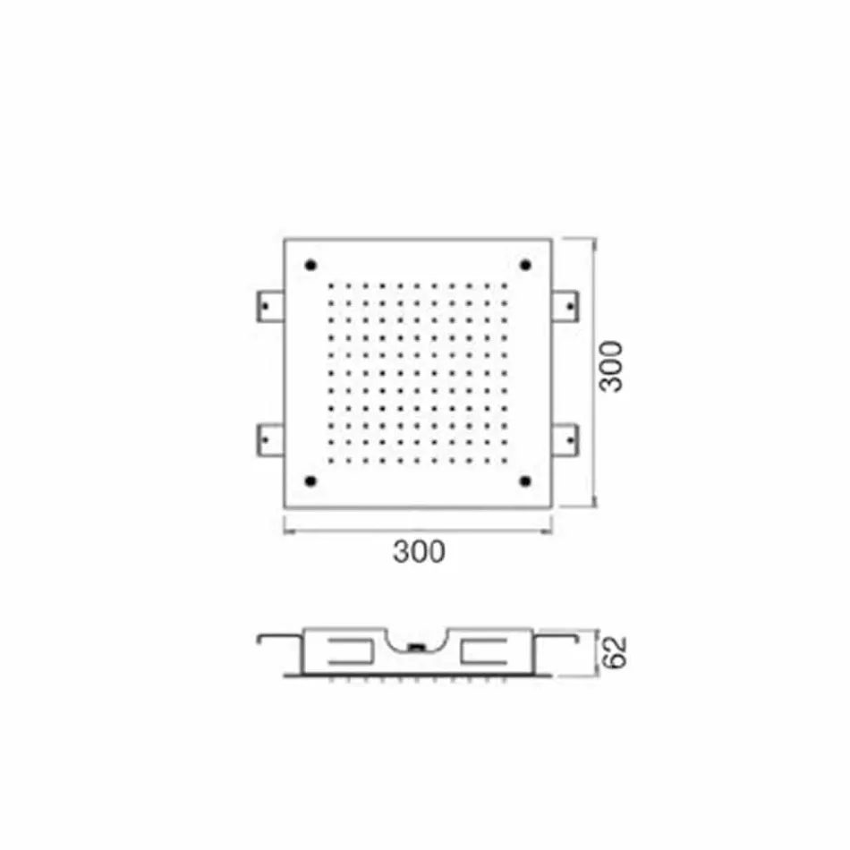Stropní sprchová hlavice z nerezové oceli s jedním paprskem vyrobená v Itálii - Cauro Viadurini