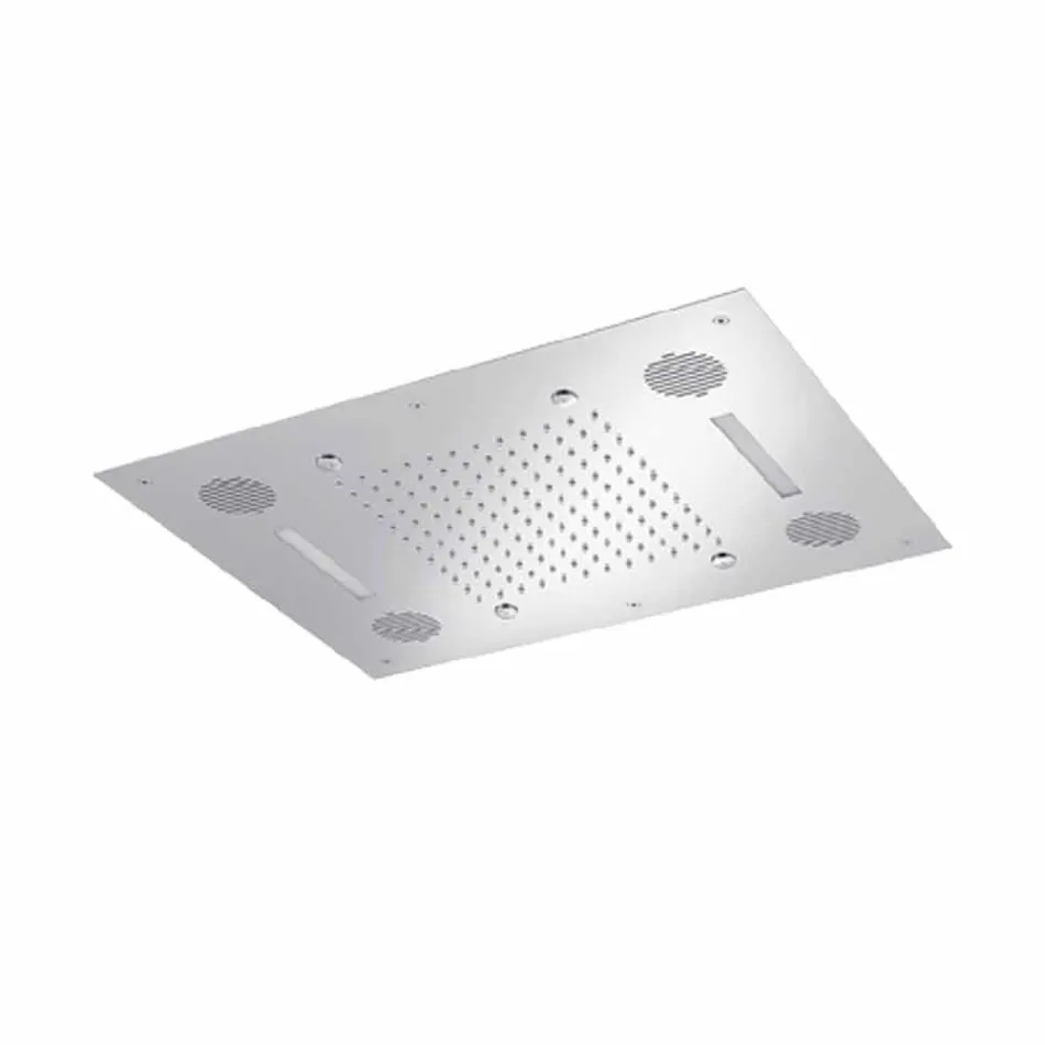 Ocelová sprchová hlavice s chromoterapií a Bluetooth Made in Italy - Elbo Viadurini