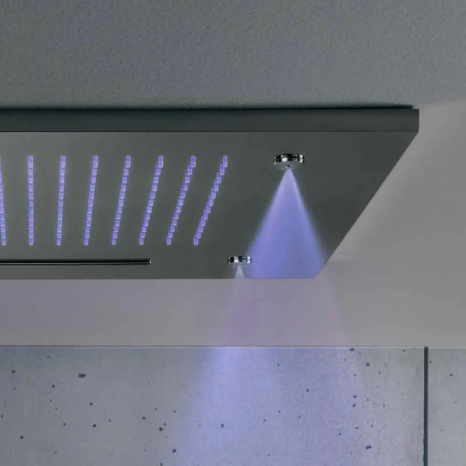 Sprchová hlavice z nerezové oceli s chromoterapií vyrobená v Itálii - solver Viadurini