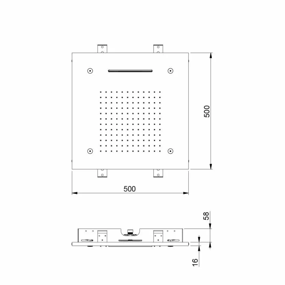 Sprchová hlavice z nerezové oceli s chromoterapií vyrobená v Itálii - solver Viadurini