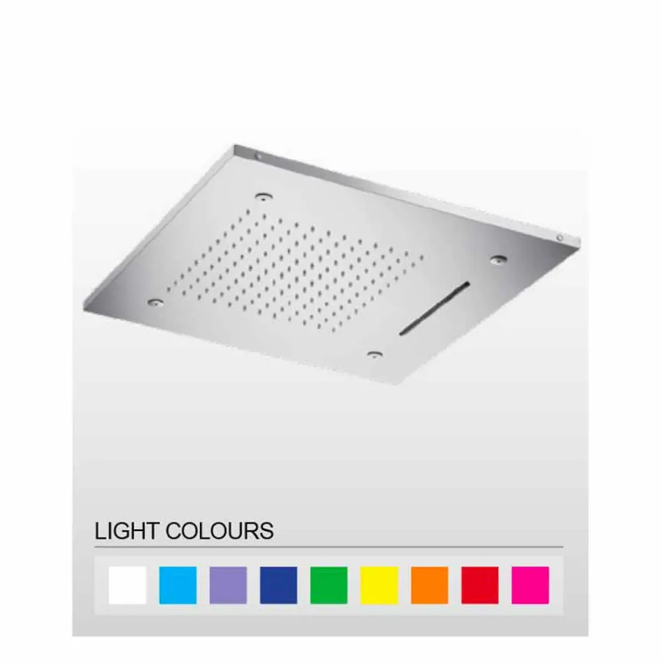 Sprchová hlavice z nerezové oceli s chromoterapií vyrobená v Itálii - solver Viadurini