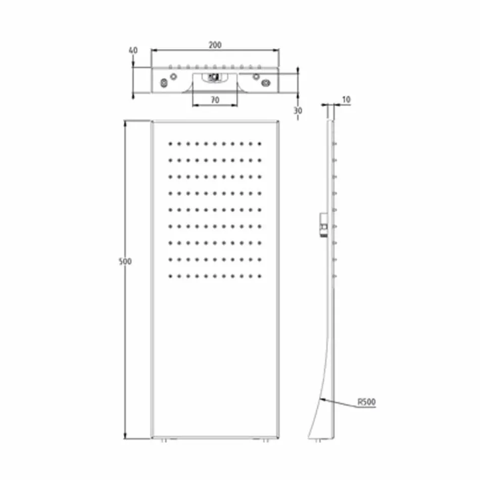 Nerezová sprchová hlavice s dešťovou tryskou vyrobená v Itálii - Fiordo Viadurini