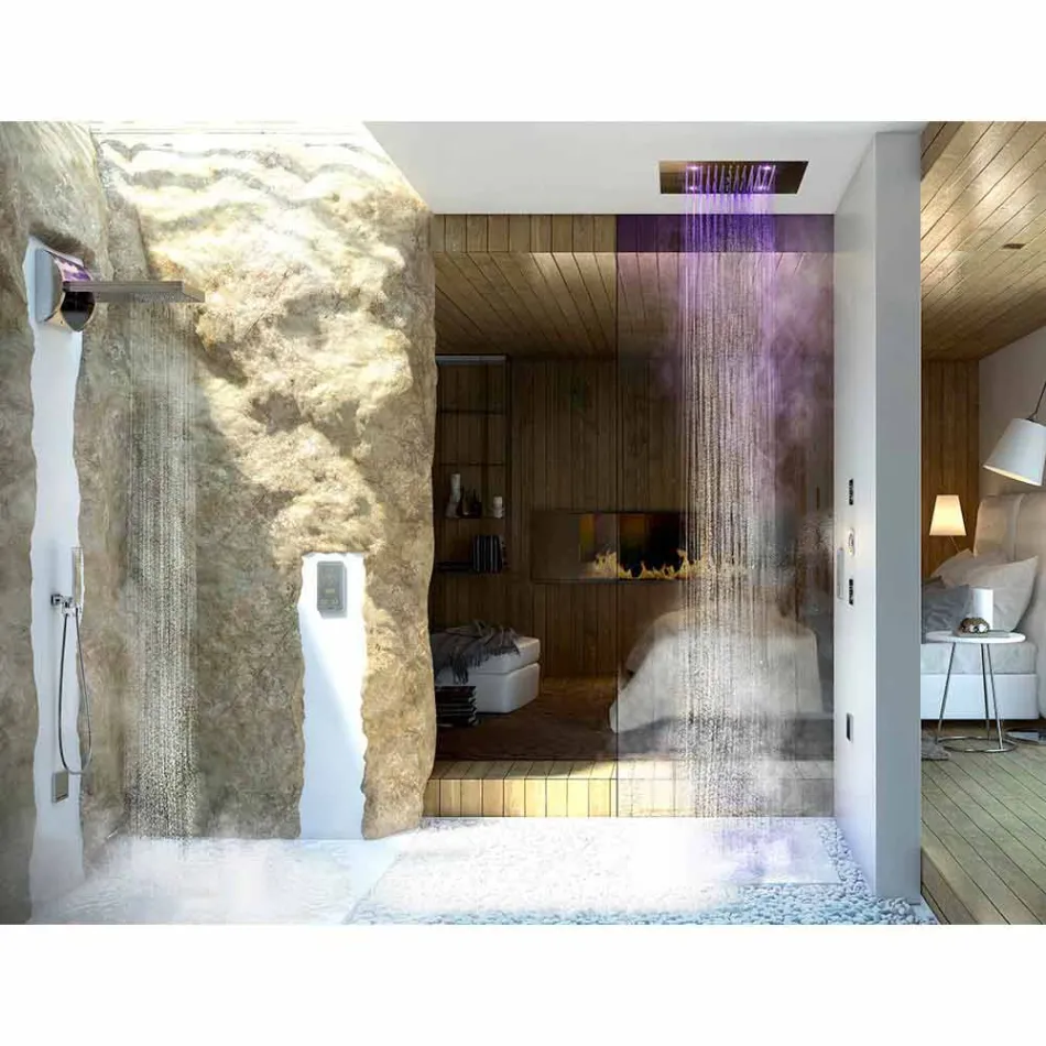 Hlavová sprcha moderní čtyři funkce a chromoterapeutické Dream Viadurini