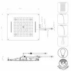 Hlavová sprcha moderní čtyři funkce a chromoterapeutické Dream Viadurini