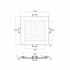 Čtvercová stropní sprchová hlavice z oceli vyrobená v Itálii - škrob Viadurini