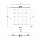 Čtvercová stropní sprchová hlavice z oceli vyrobená v Itálii - škrob Viadurini