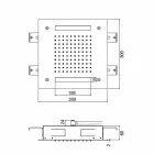 Čtvercová sprchová hlavice z nerezové oceli s chromoterapií vyrobená v Itálii - Bilbo Viadurini