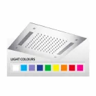 Čtvercová sprchová hlavice z nerezové oceli s chromoterapií vyrobená v Itálii - Bilbo Viadurini