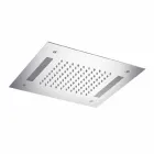 Čtvercová sprchová hlavice z nerezové oceli s chromoterapií vyrobená v Itálii - Bilbo Viadurini