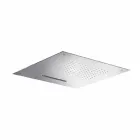 Čtvercová sprchová hlavice z nerezové oceli s dvojitým paprskem vyrobená v Itálii - Nello Viadurini