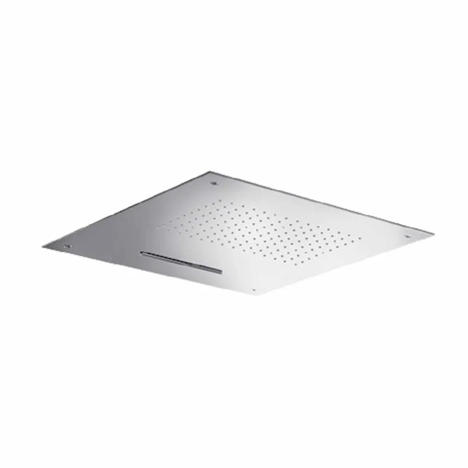 Čtvercová sprchová hlavice z nerezové oceli s dvojitým paprskem vyrobená v Itálii - Nello Viadurini